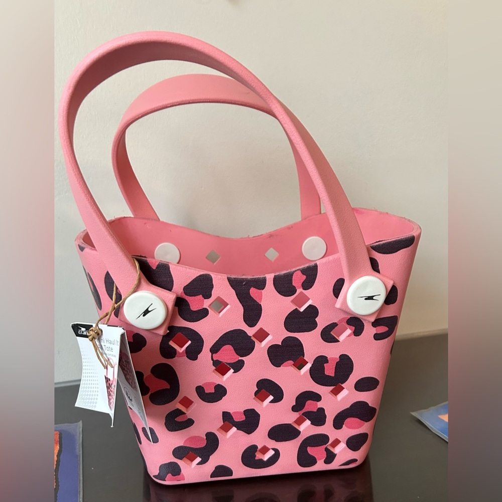 Mini Pink Leopard-Print Tote Bag - Women's Fashion Handbag - Picture 2 of 5